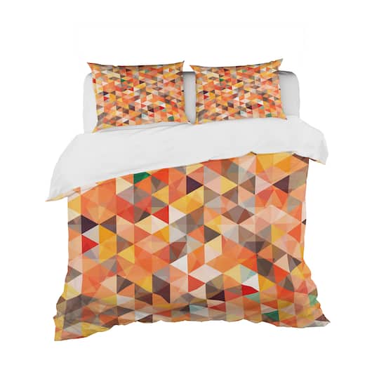 Designart 'Abstract Triangle' Modern Bedding Set - Duvet Cover & Shams